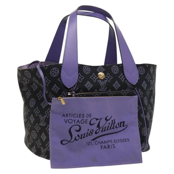 LOUIS VUITTON Beach line Cabas Ipanema PM Bag Canvas Purple - Picture 1 of 15
